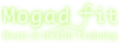下にBeaty and　Health Trainingと書いたモガド・フィットの文字のロゴ